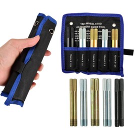 Wheel Mounting Aid Fixing Bolts 10 Pieces - Car Tool Set for Tyre Change with M12 x 1.5 / M14 x 1.5 / M15 x 1.5 Threads, Precise Wheel Centring without Bracket