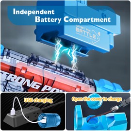 Electric Water Gun for Kids Adults, Automatic Squirt Guns with Simulated Recoil, High-Capacity Squirt Guns Water Pistol Games Beach Water Fighting Toys Gifts for Boys Girls Children