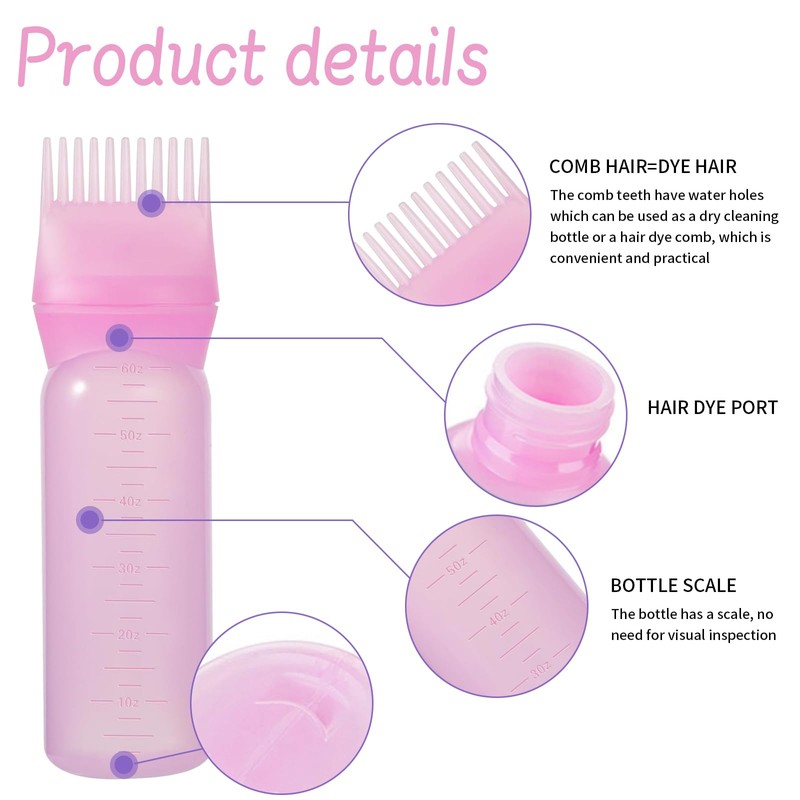 Lithyc Pack of 2 Scalp Oil Applicator, Root Comb Applicator