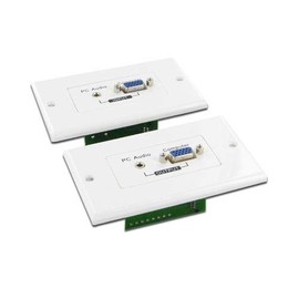 VGA Monitor Cable Plug Socket + 3.5mm PC Audio Jack in-Wall Extender Cat5 Cat6