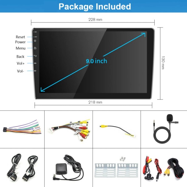 CFRIATO Android 13 Double 2Din 9" Car Stereo Wireless CarPlay