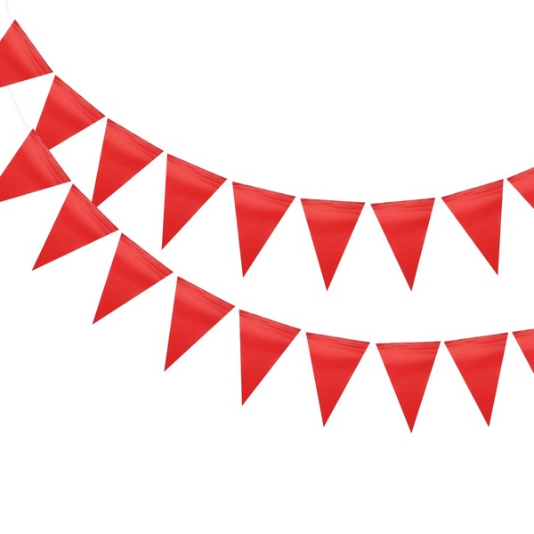 MECCANIXITY 1 Pcs 98 Feet Pennant Banner Flags String Triangle