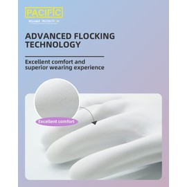 PACIFIC PPE 4 Pairs Reusable Dishwashing Cleaning Gloves with Latex Free, Cotton Lining, Kitchen Gloves, Blue, Large