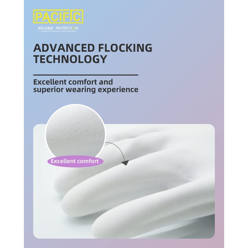 PACIFIC PPE 4 Pairs Reusable Dishwashing Cleaning Gloves with Latex