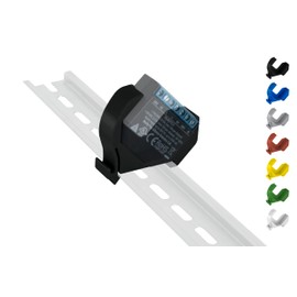 DIN Rail Mount Adapter Mini for Shelly 2.5 / EM DIN Rail Bracket (35 mm) (Black (Prime))