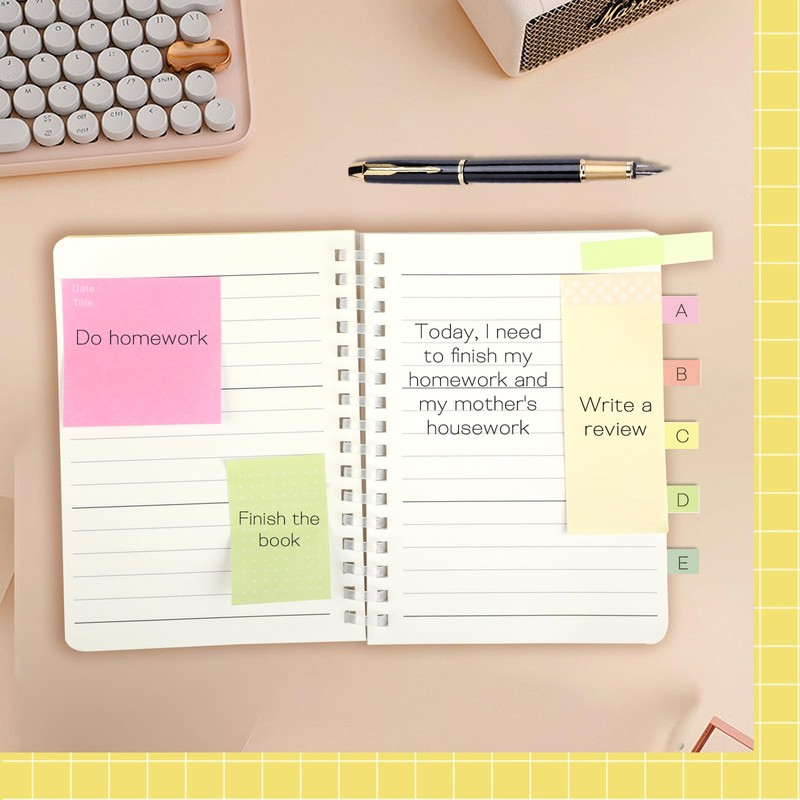 Multifunctional Combination Sticky Notes for Students - Organised Index Stickers,