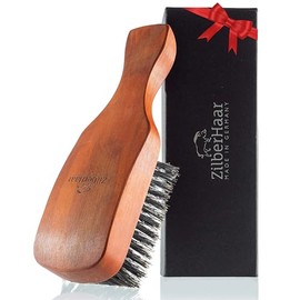 ZilberHaar Major - Hair & Beard Brush - Natural Boar Bristles and Pear Wood - All Beard and Hair Types - Best for Medium to Thick, Long Beards - A Must-Have Grooming Tool for Men who Like it Big