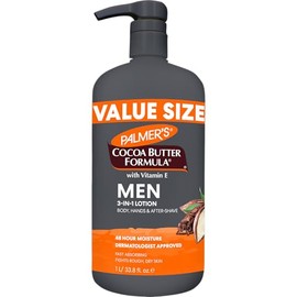 Palmer's Cocoa Butter Formula Loción Corporal MEN 3 en 1, para HOMBRES con Manteca de Cacao y Vitamina E, Rápida Absorción, Humectación 48 Horas, Derm