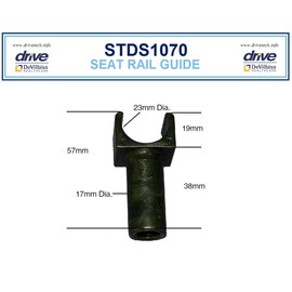 Drive Replacement Wheelchair Parts (ALL PARTS SOLD SEPARATELY) Parts for TR16, TR18, TR20 - Poly-Fly Wheelchair/Flyweight Transport Chair Combo - 35. Seat Rail Guide - 1 Each