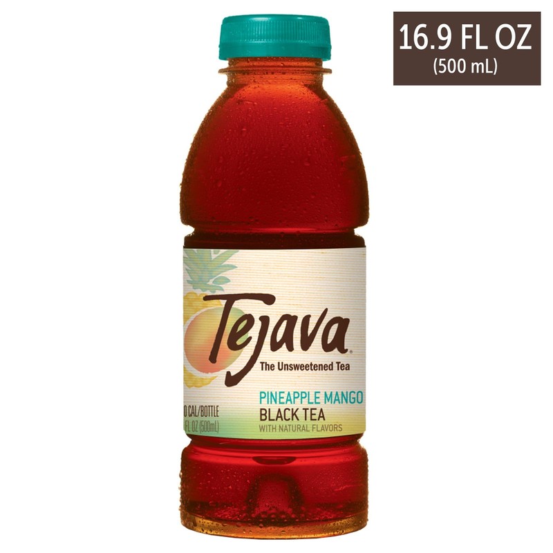 Tejava Pineapple Mango Black Tea, 6 Pack 16.9 oz PET,