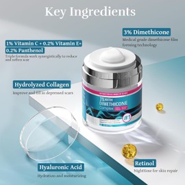 Advanced Scar Cream, Scar Reduction Treatment for Improves Skin Texture & Helps Remove Acne, Surgery, C Section, Burn, Keloid & Hypertrophic Scars 1.76 Oz (50g)