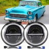 QULOOX 2x 7inch Round Led Headlights Lamp Hi/Lo Beam for