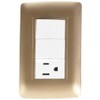 Sanelec 4526 Contacto y Doble Apagador con Placa, Toscana Golden