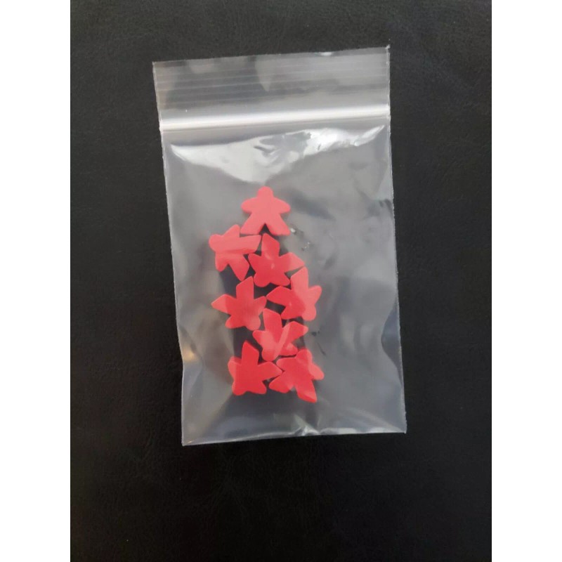 Carcassonne piece set - 8 Meeples - Red