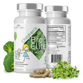 BrocElite Mara Labs Kids | Broccoli Supplement w/Naturally Stabilized Sulforaphane Extract for Children | No Glyphosate Residue | 30 Vegan Capsules