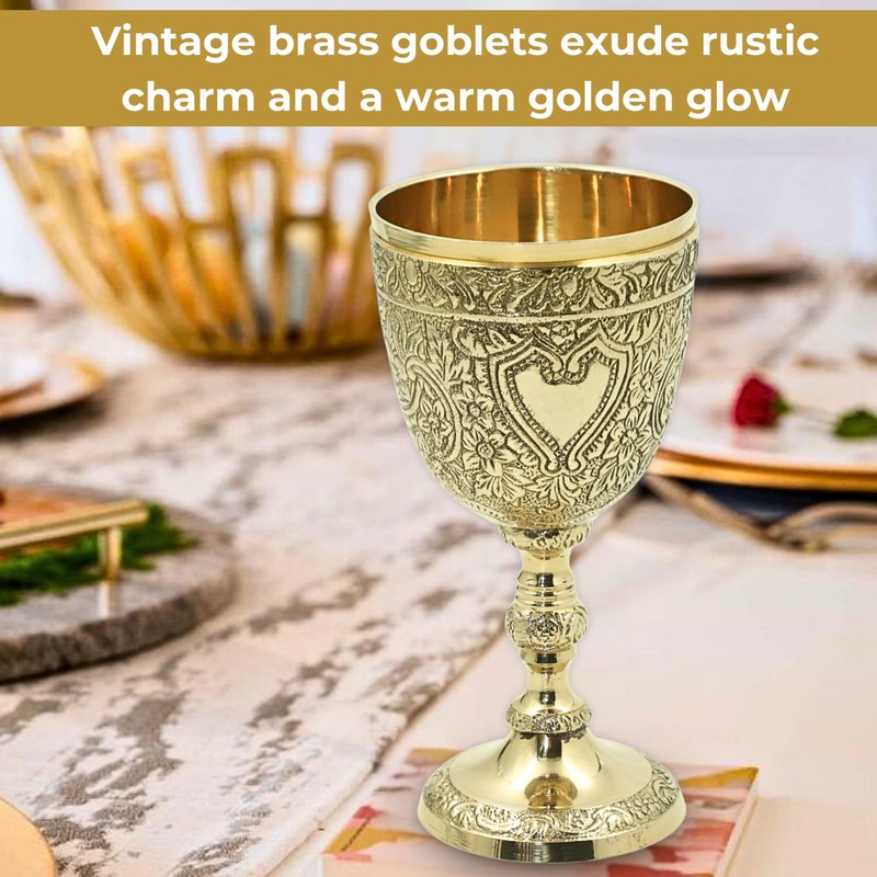 ANTIQUANA Royal Wine Goblet Solid Brass Handmade Premium Wine Cup
