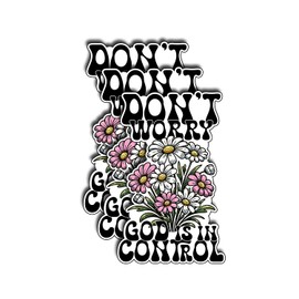 (3Pcs) Don't Worry God is in Control Sticker Christian God Cristianos Cross Bible Decorate Waterproof Vinyl Water Bottle Tumbler Books Phone Laptops Sticker Gifts for Love Jesus Decals 3x1.8 Inch