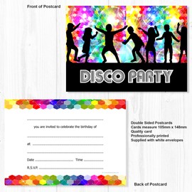 Olivia Samuel 20 x Kids Disco Party Invitations Ready to Write - A6 Postcard Size with envelopes