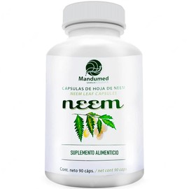 Cápsulas de Hoja de Neem (90 caps.) 400 mg c/u 100% natural Mandumed Granja Ecológica