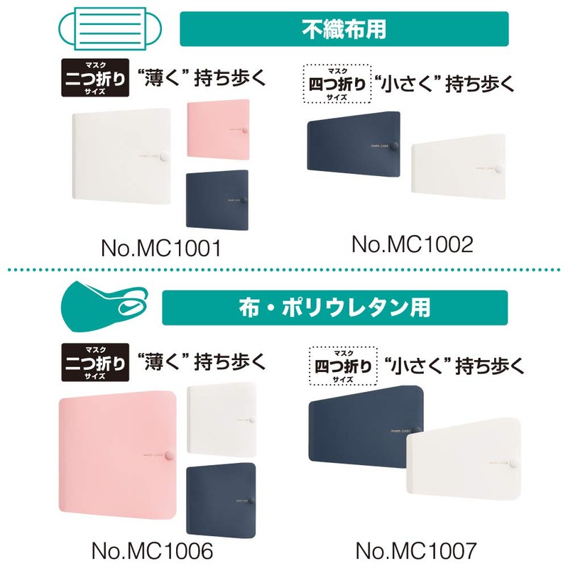 King Jim MC1006 Mask Case for Fabric/Polyurethane, 1/2 Size, Navy