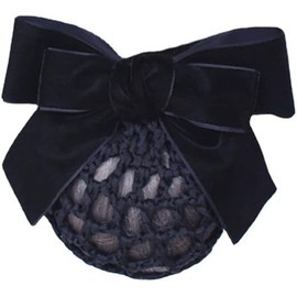 Black Hair Snood Net Barrette Mesh Clip Hairnet Hair Bun Cover Bow Headdress Hair Accessories for Lady Women,Clips and Barrettes,Beauty and Personal Care