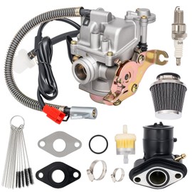 GY6 50CC 49CC Carburetor Scooter Moped PD18J Carb Compatible with Taotao Go Kart 4 Stroke 139QMA 139QMB Engine with Intake Manifold