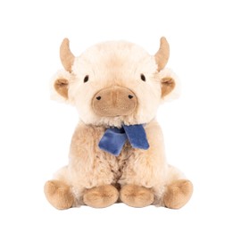 Fuzzl Highland Cow Soft Dog Toy with Mooo Squeaker Sound - Plush Dog and Puppy Toy Interactive