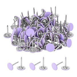 sourcing map Upholstery Tacks for Furniture, 7/16 Inch (11 x 17 Mm) Metal Round Black Thumb Tacks for Wall Decorative Upholstery Nails DIY Project Home Decor (Purple, Pack of 110)