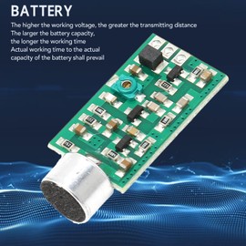 FM Transmitter Pickup Module 2pcs V4.0 Sound Transmitter for FM Radio, Long Range, Manual Knob, Through The Wall, Battery Power Supply