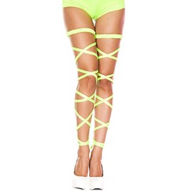 MUSIC LEGS Women's Elastic Leg wrap, Neon Green, One Size