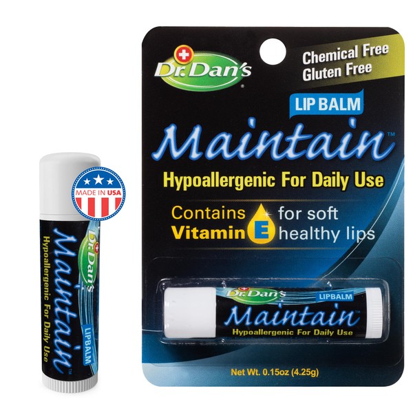 Dr. Dan's Maintain Lip Balm - Perfect for Cortibalm Aftercare, Mild Ingredients & Beeswax, Vitamin E Enriched for Moisturizing Dry Lips, Ensures Smooth, Soft Feel, 1 Pack