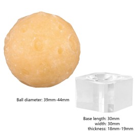 mookaitedecor Natural Yellow Jade Moon Crystal Ball Sphere Ornament with Acrylic Stand for Home Office Display Decor, Healing Crystal Gift, Small Planet Ball Decorative Stone, Diameter 1.5-1.7"