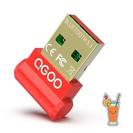USB Bluetooth Adapter for PC - QGOO Bluetooth Dongle 5.3 EDR, Wireless Bluetooth Receiver for Desktop Computer Laptop Bluetooth Windows 8.1/10/11（red-179）