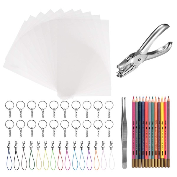 BAPHILE 64pcs Heat Shrink Plastic Sheets& Shrinky Art Paper Kit