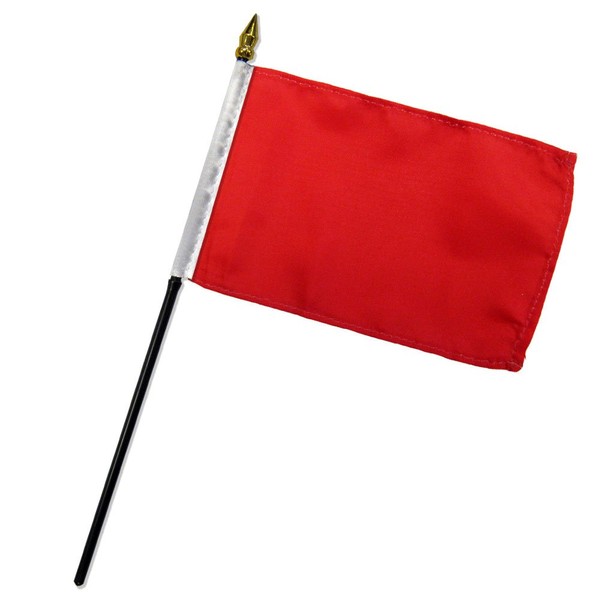 Quality Standard Flags One Dozen Red Stick Flag, 4 by