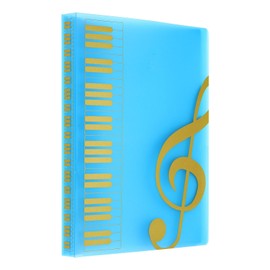 MECCANIXITY Sheet Music Folder 40 Sleeves Display 80 Pages Spiral Binder Organizer, Letter Size 8.5 x 11 Paper A4 Documents Storage Holder Bag for Concert Choirs (Blue)