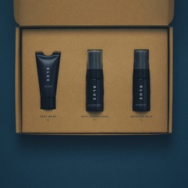 Blue Trial Kit for 1 Week of Face Wash, Lotion, Milky Lotion, Skin Care Set, Trial Kit, Men's, Gift, Skin Care, Organic, Gift, For Men, Dry Skin, Sensitive Skin, Face Wash, Pores, Tightening, Moisturizing, Rough Skin