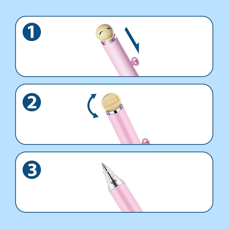 Mangpung Cute Emoji Retractable Gel Pens with Moving Mouth,0.5mm Fine