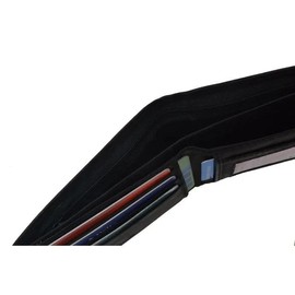 Black Wallet for Men Bifold Wallet Leather Mens Wallet with 4 Credit Card Holder and 2 Pockets and 2 Clear Window Slots Slim Small Wallets for Traveling Wallets, Card Cases and Money Organizers