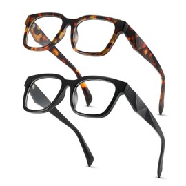 MASDUN Oversized Blue Light Glasses for Woman Men Rectangle Bluelight Blocking Glasses for Computer Use Gaming Blue Blockers Glasses (Black + Tortoise)