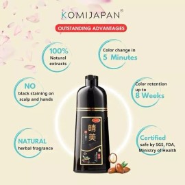 Komi Dau Goi Phu Bac 500ml KOMI Japanese Hair Dye Shampoo 6 colors Shampoo Gift - Purple