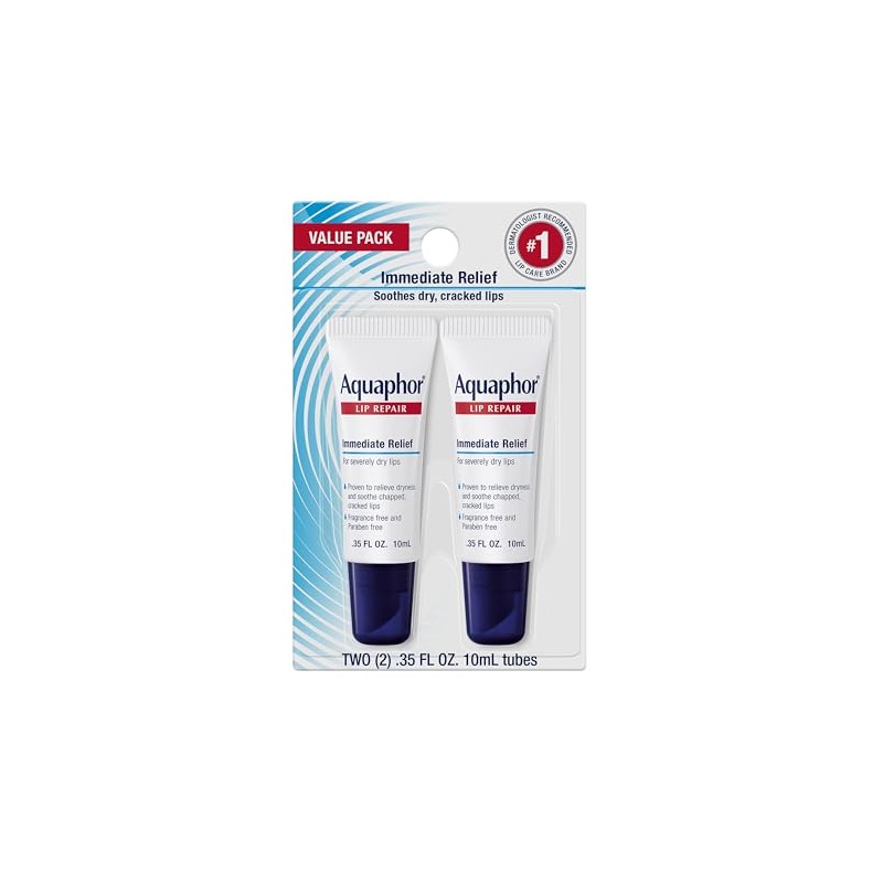 Aquaphor Lip Repair - Soothe Dry, Chapped Lips - Two