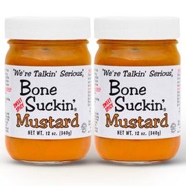 Bone Suckin' Sweet Spicy Mustard - Gourmet Jalapeno Mustard, Sweet Spicy, Creamy & Tangy, Gluten-Free, Non-GMO, Kosher, Perfect for Hot Dogs, Brats, Sandwiches, Cheese, Seafood