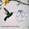 DAYLINLOVE Hummingbird Spoon Rings 925 Sterling Silver Adjustable Humming Bird