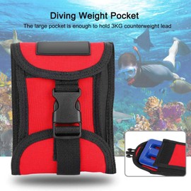 OUKENS Diving Weight Bag, 3 kg Diving Weight Belt Bag Scuba Weight Pocket Diving Lead Belt with Adjustable Quick Release Buckle for Underwater Divers (Red)