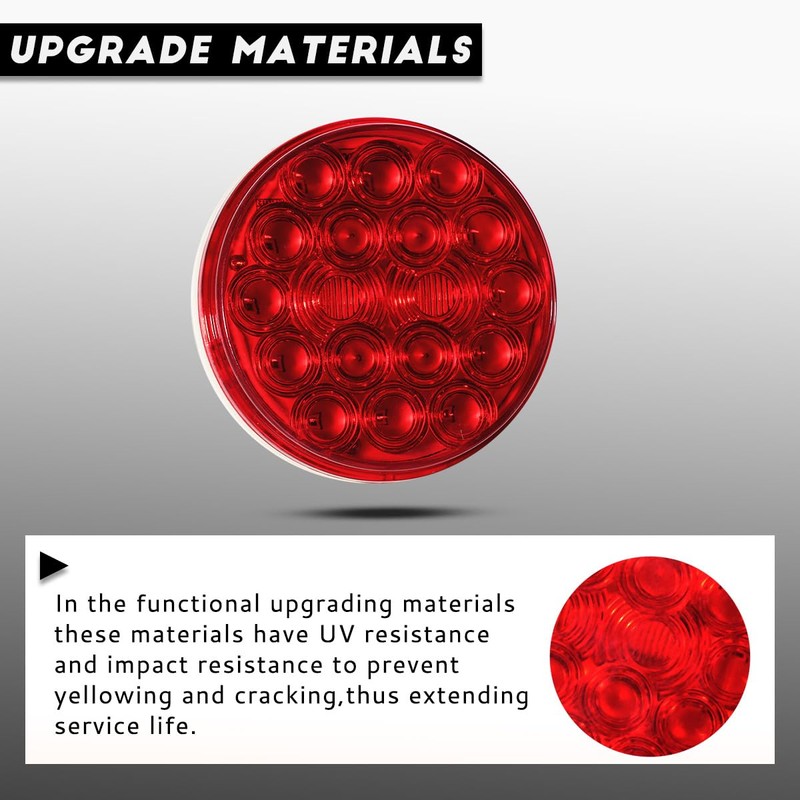 2PCS LED Round Stop Brake Position Lamp （RED） Fit For