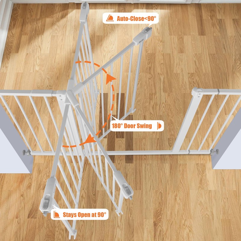 keny 29"-42.5" Baby Gate for Stairs, Auto Close Safety Dog