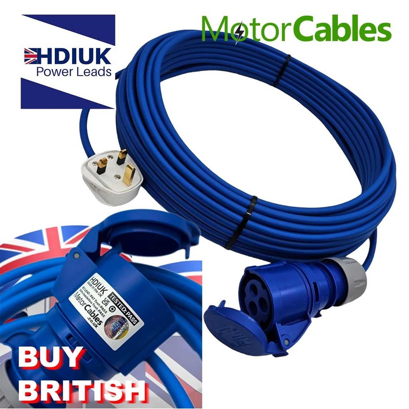 UK Made Mains Power 13Amp UK Plug to 16Amp IP44