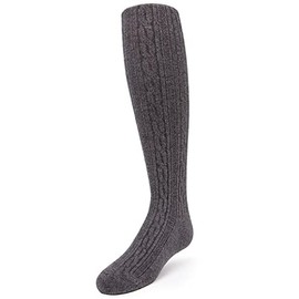 MeMoi Cotton Cable Knit Girls Tights Charcoal 10