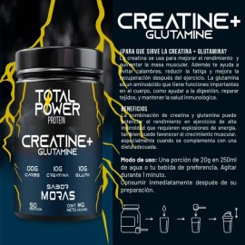 Creatina  Glutamina Total Power 1kg 50servicios Pre Entreno                                                                                           